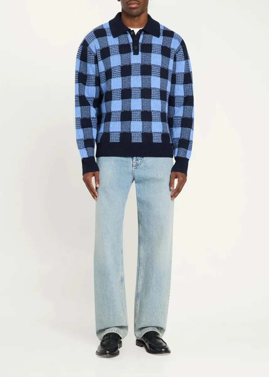 Guest In Residence Men's Wool & Cashmere Polo Sweater | Thumbnail 2