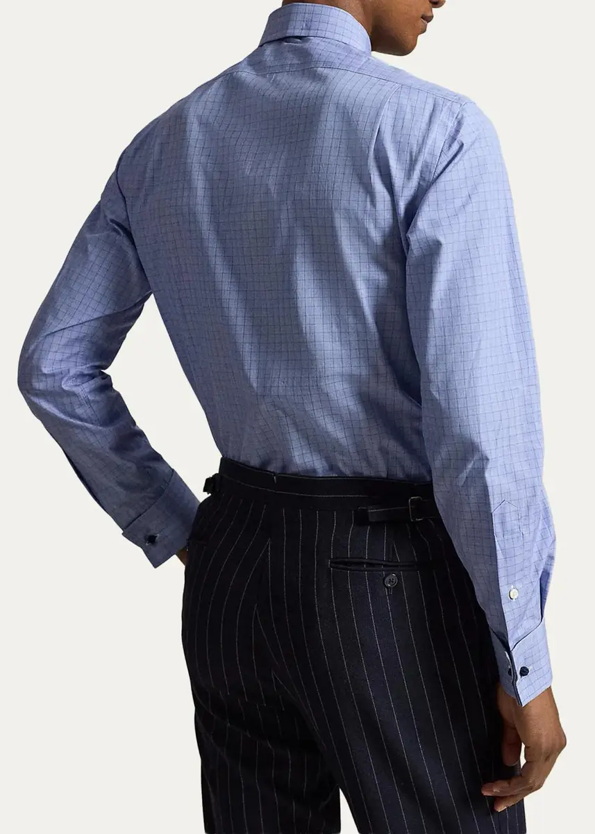 Polo Ralph Lauren Men's Custom Fit Plaid French Cuff Shirt | Thumbnail 3