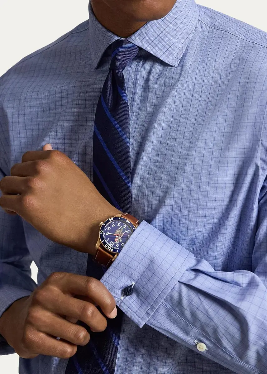 Polo Ralph Lauren Men's Custom Fit Plaid French Cuff Shirt | Thumbnail 5