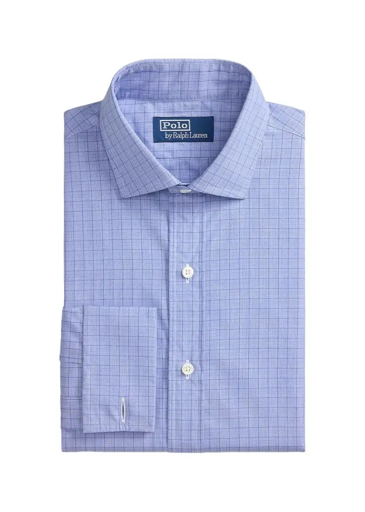 Polo Ralph Lauren Men's Custom Fit Plaid French Cuff Shirt