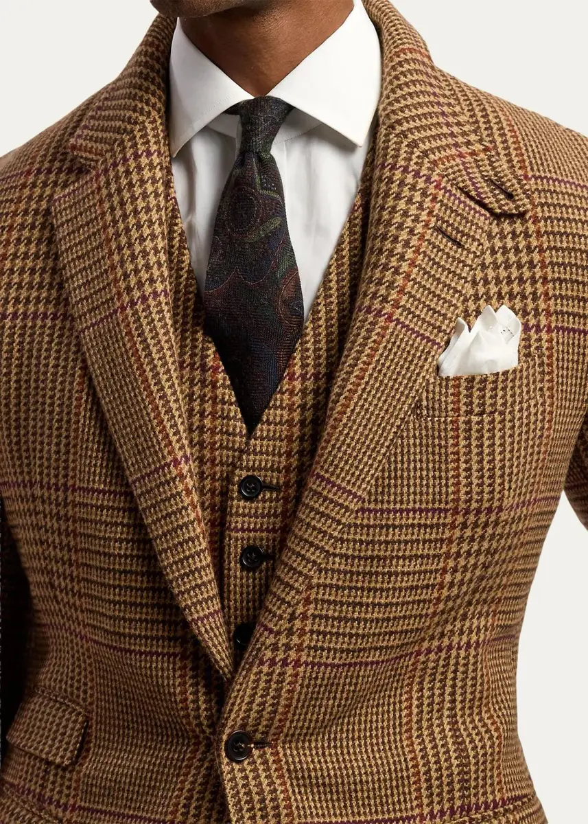 Ralph Lauren Purple Label Men's Glenn Hand-Tailored Plaid Suit Jacket | Thumbnail 5