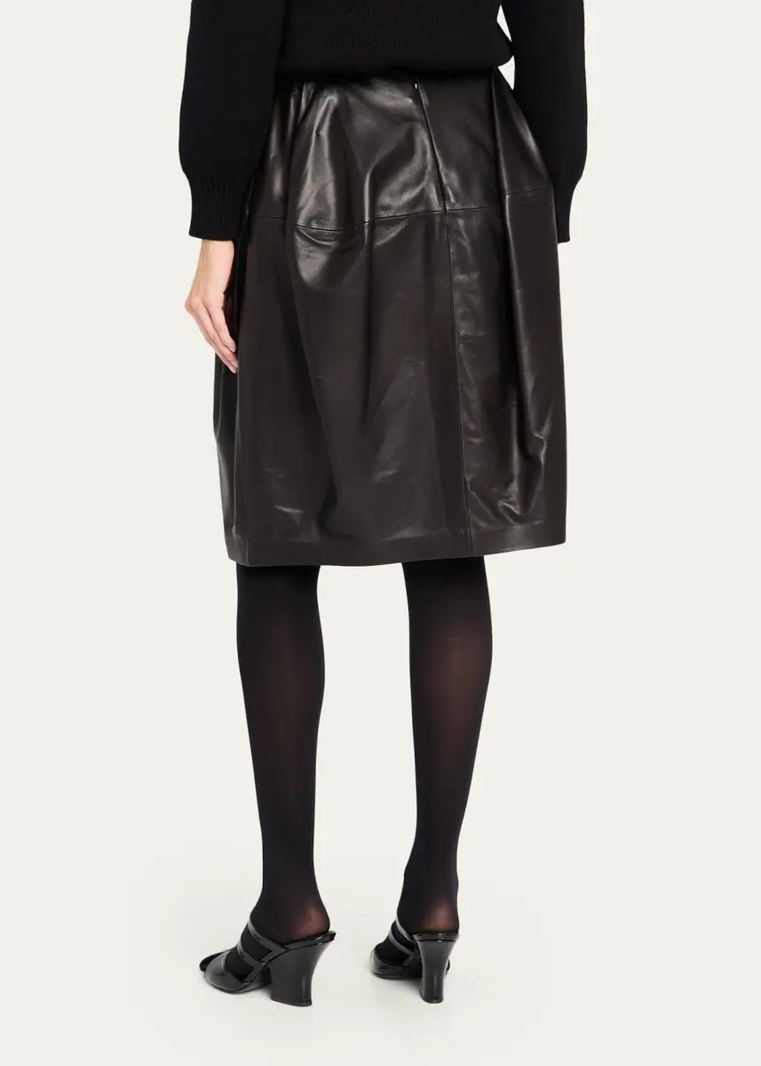 TOTEME Short Sculptural Leather Skirt | Thumbnail 3