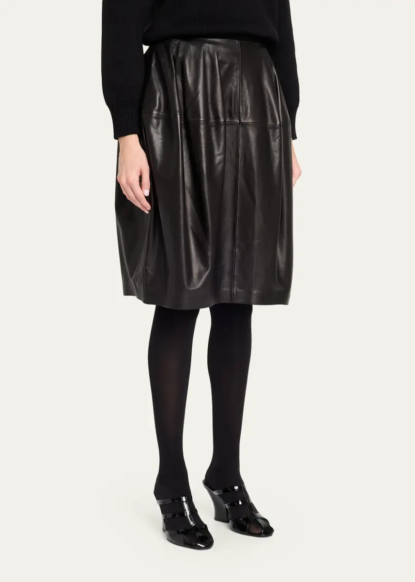 TOTEME Short Sculptural Leather Skirt | Thumbnail 4