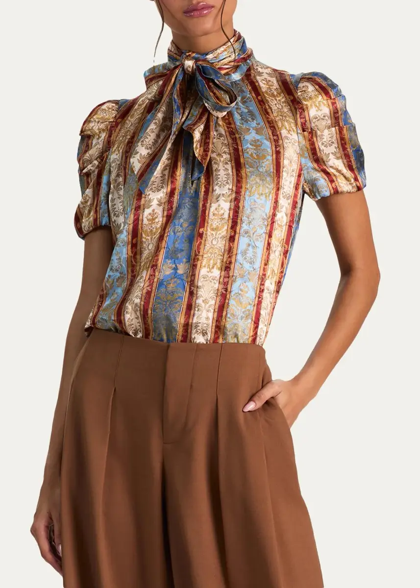 Alice + Olivia Brentley Tieneck Blouse | Thumbnail 4