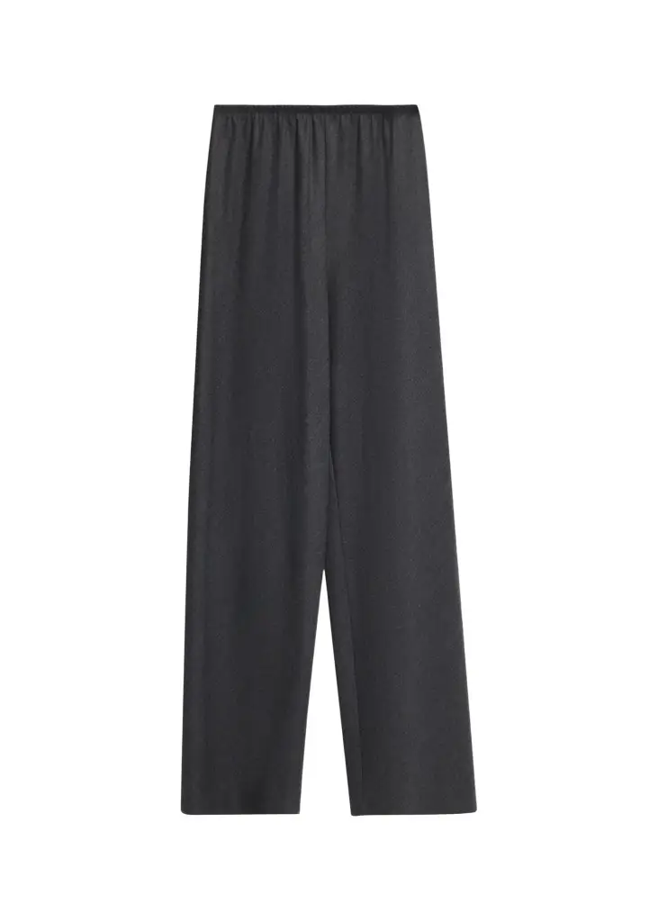 Maria McManus Bias Cut Wide-Leg Wool Pull-On Trousers