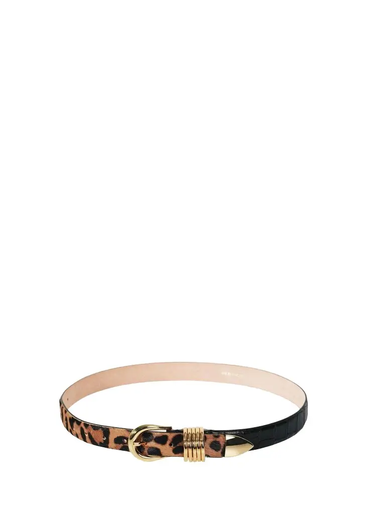 Déhanche Hollyhock Zebra-Print Calf Hair Belt