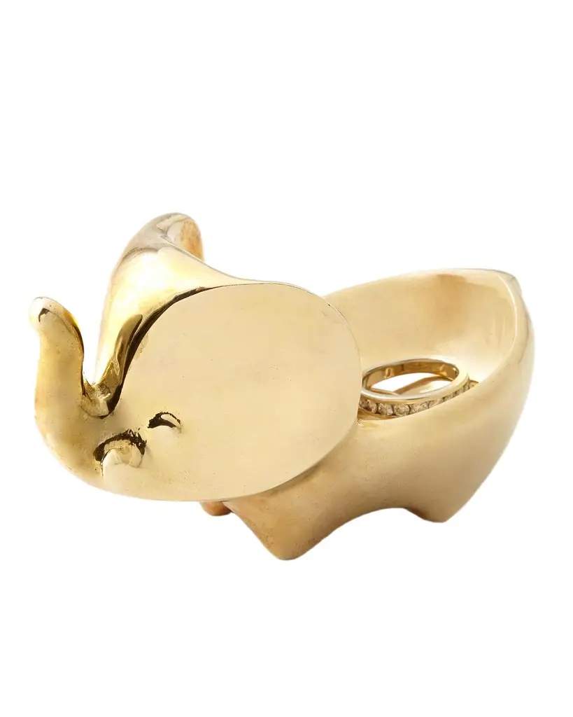 Jonathan Adler Brass Elephant Ring Bowl