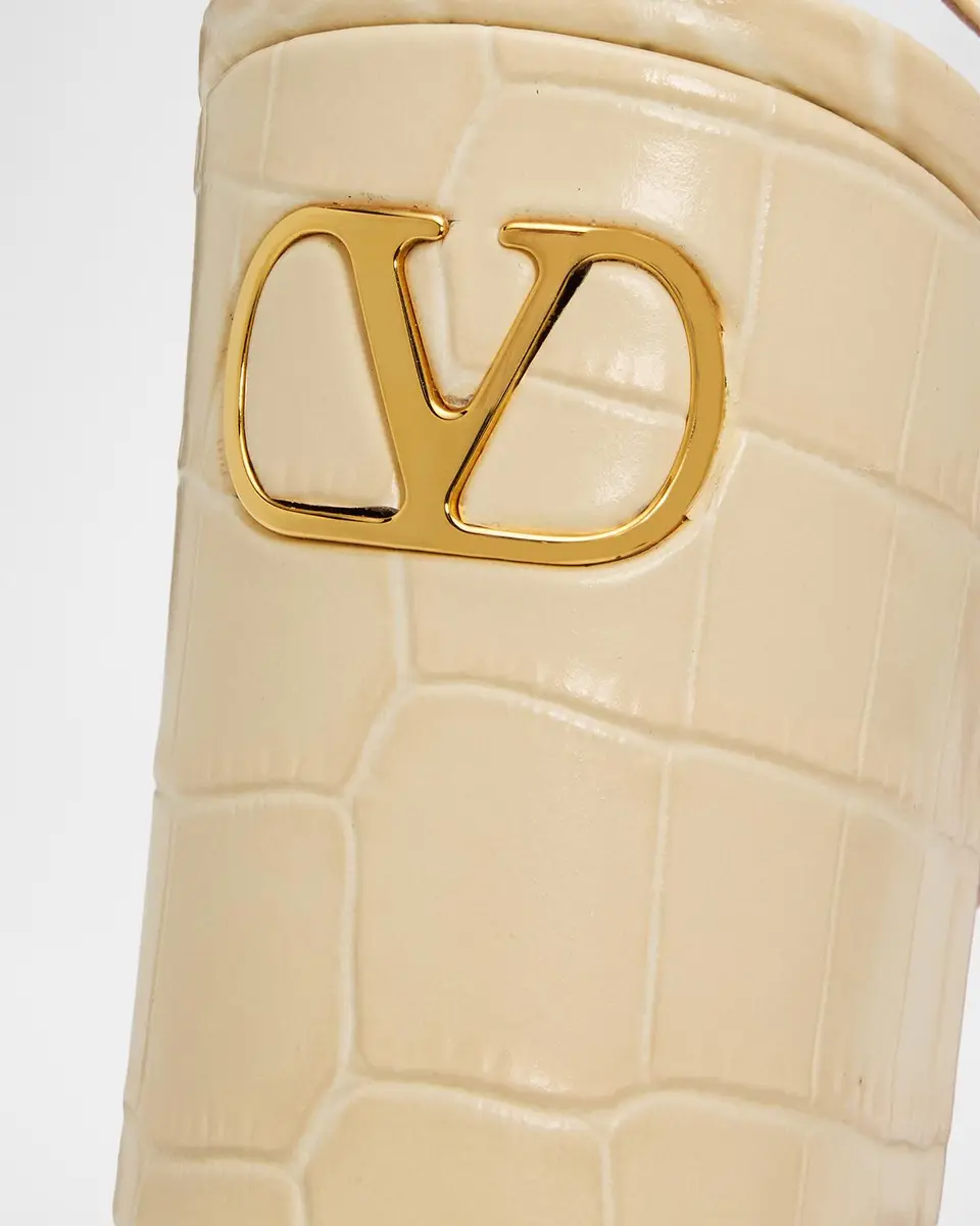 Valentino Garavani 75mm Fawcette Croc-Embossed Leather Sandals | Thumbnail 5 Valentino Garavani 75mm Fawcette Croc-Embossed Leather Sandals | Thumbnail 5