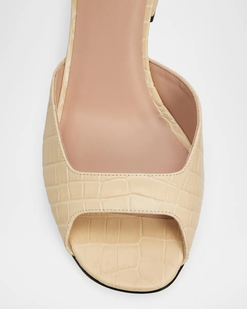 Valentino Garavani 75mm Fawcette Croc-Embossed Leather Sandals | Thumbnail 6 Valentino Garavani 75mm Fawcette Croc-Embossed Leather Sandals | Thumbnail 6