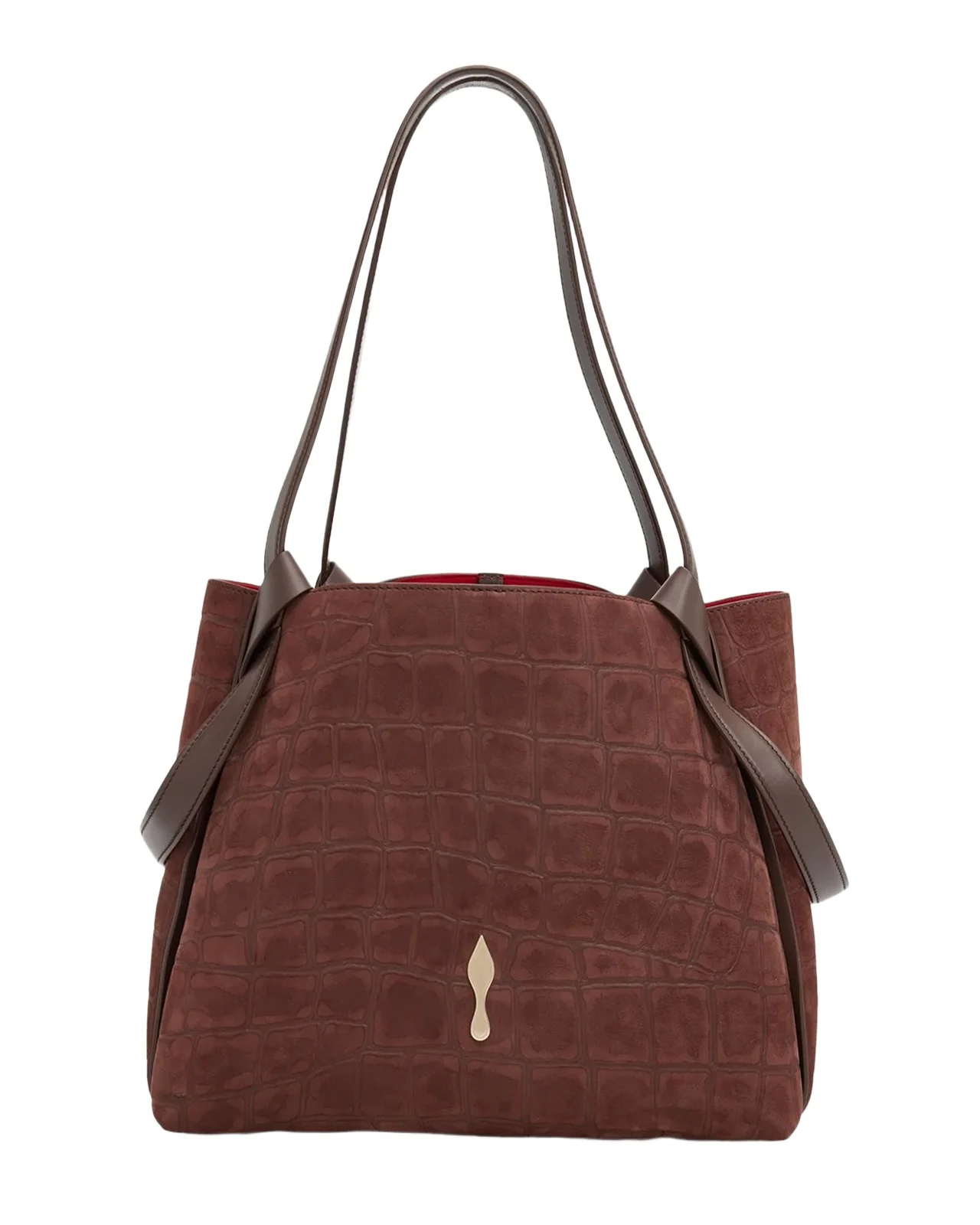 Bettina Small Croc-Embossed Suede Tote Bag Bettina Small Croc-Embossed Suede Tote Bag