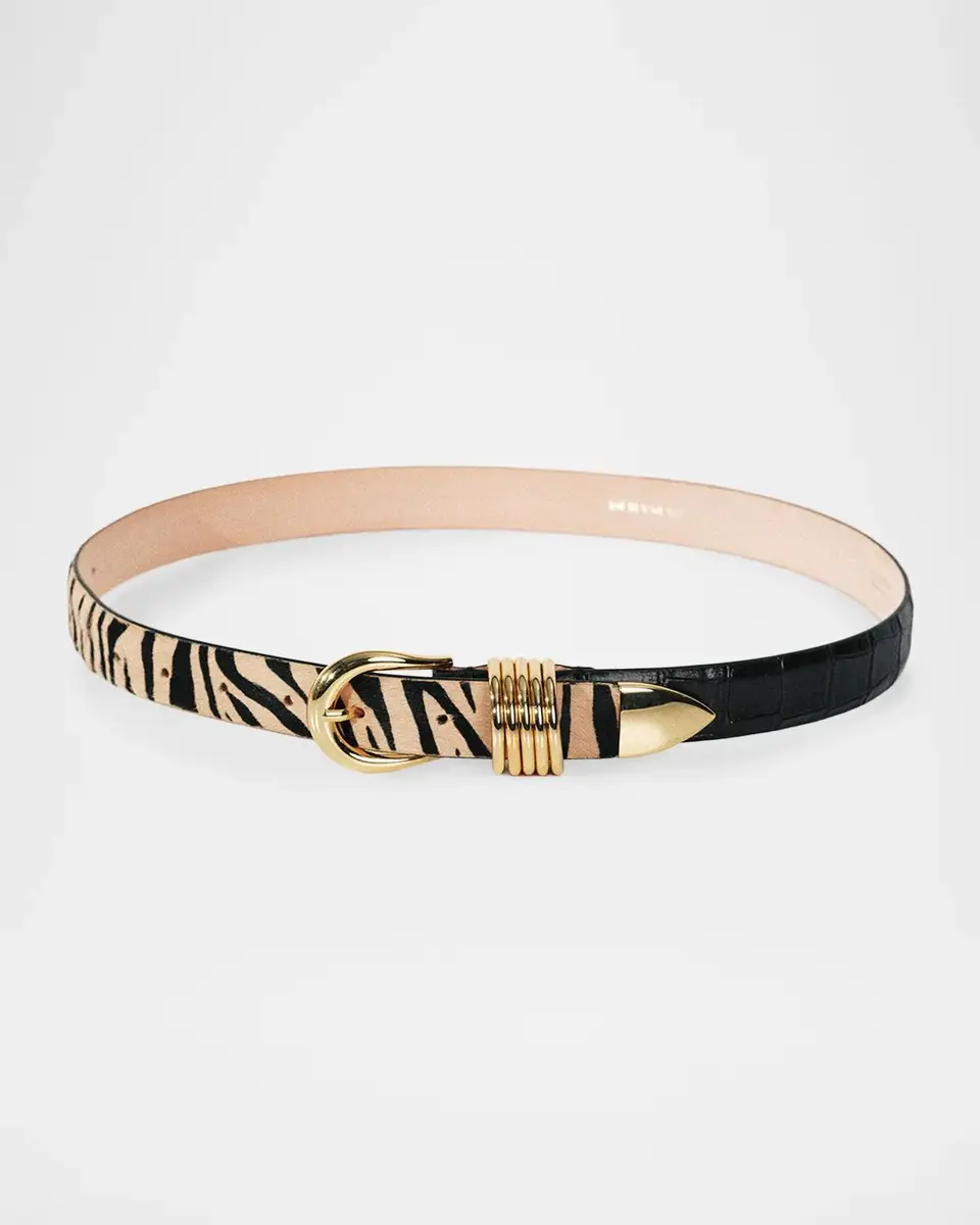 Déhanche Hollyhock Zebra-Print Calf Hair Belt | Thumbnail 2