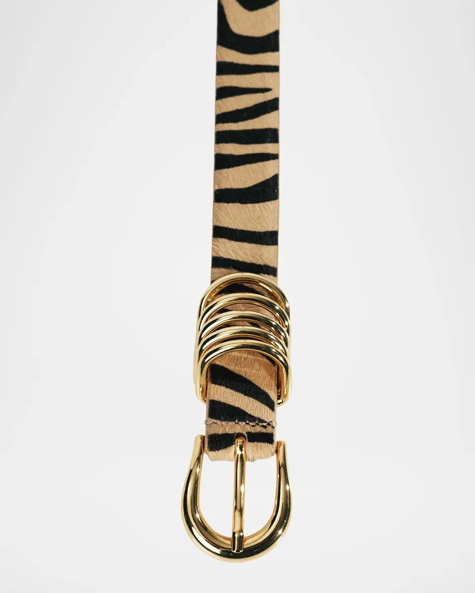 Déhanche Hollyhock Zebra-Print Calf Hair Belt | Thumbnail 3