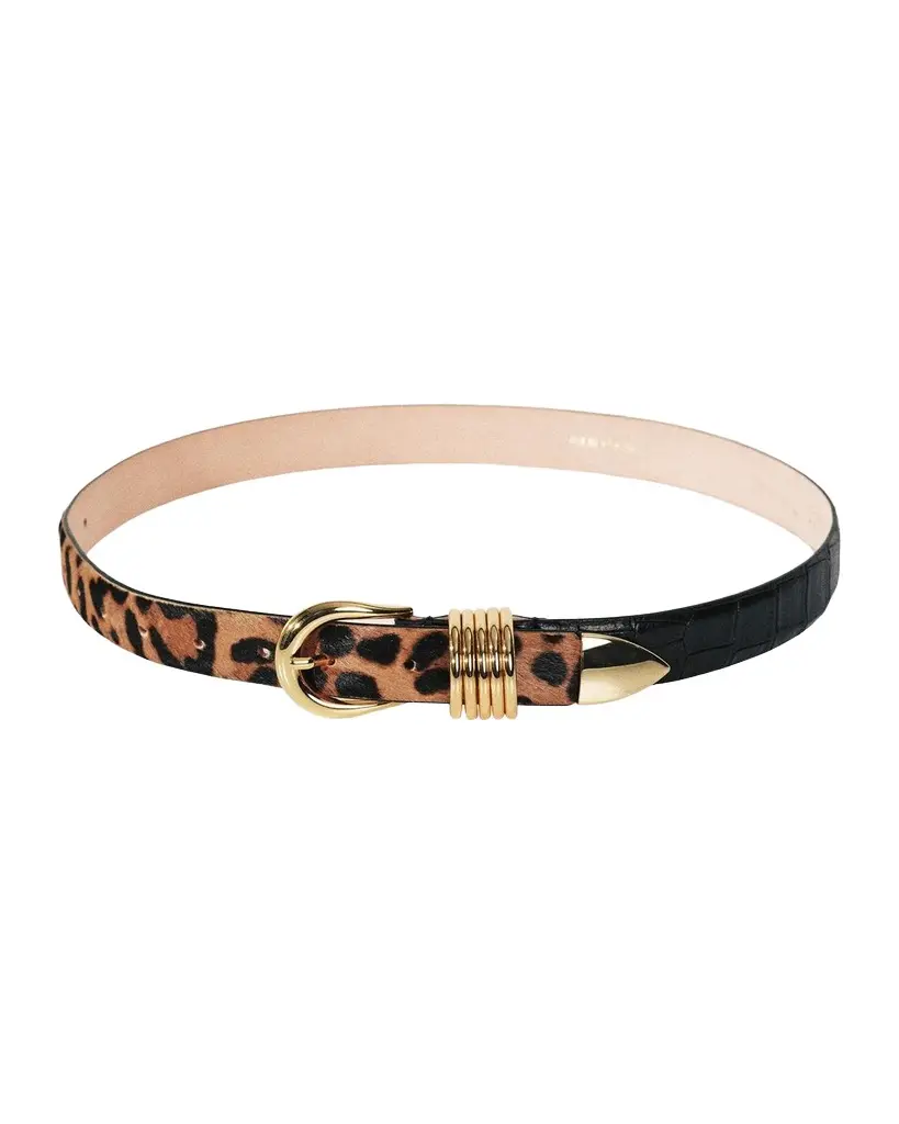 Déhanche Hollyhock Zebra-Print Calf Hair Belt