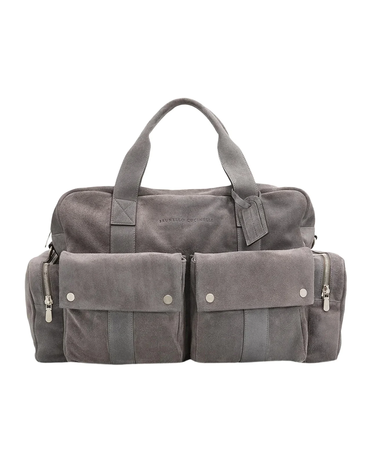 Brunello Cucinelli Men's Suede Oversized-Pocket Duffel Bag