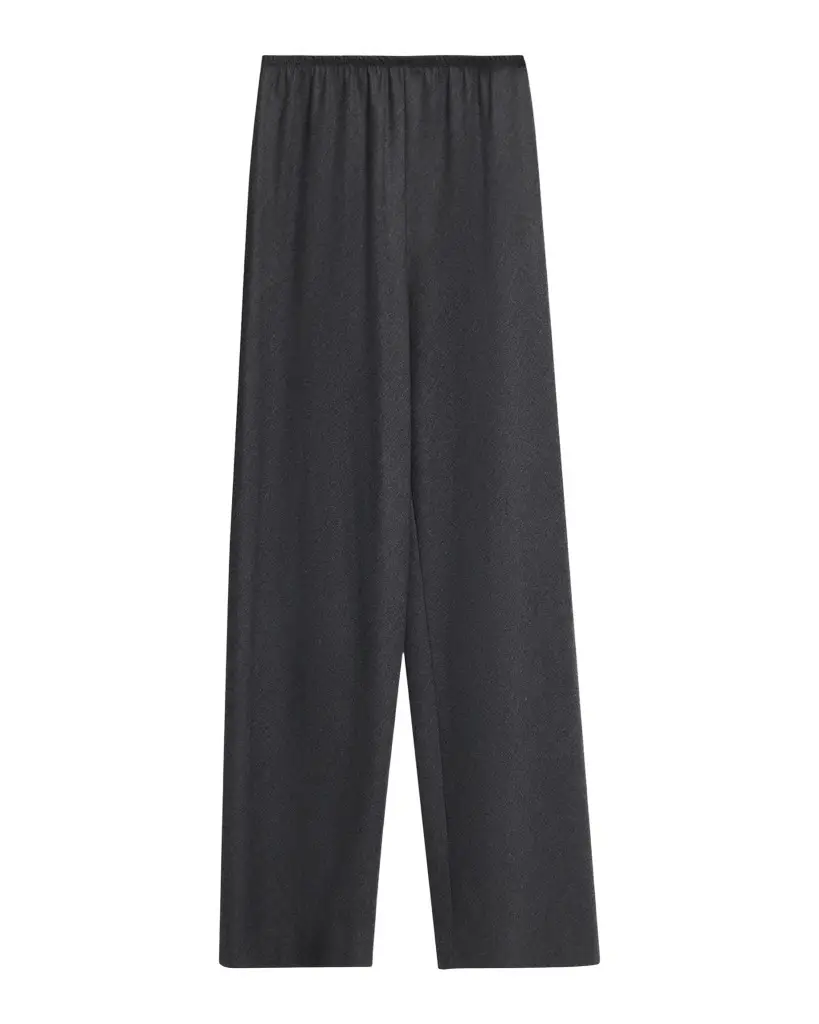 Maria McManus Bias Cut Wide-Leg Wool Pull-On Trousers