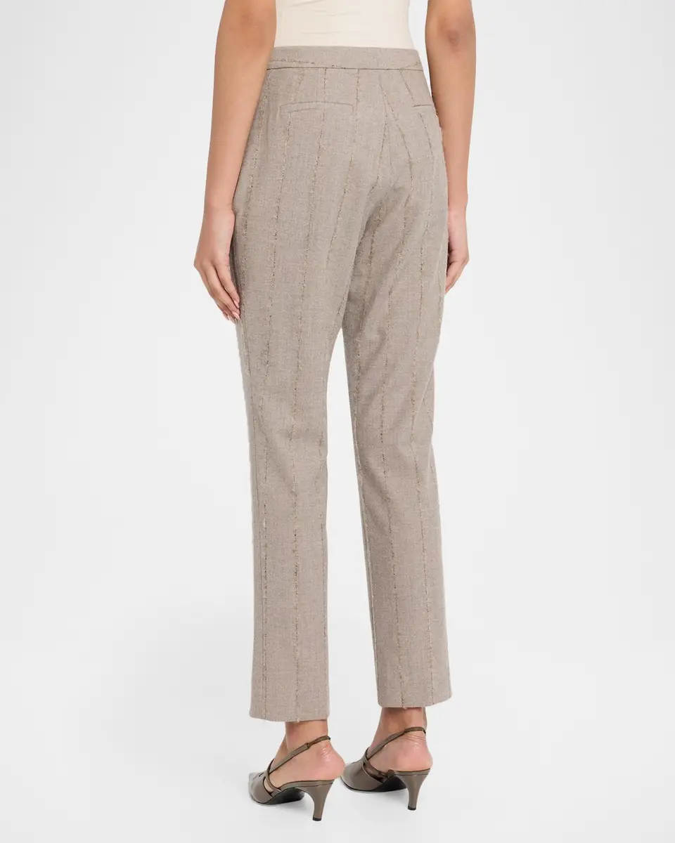 Fabiana Filippi Cropped Pinstripe Flannel Pants | Thumbnail 3 Fabiana Filippi Cropped Pinstripe Flannel Pants | Thumbnail 3