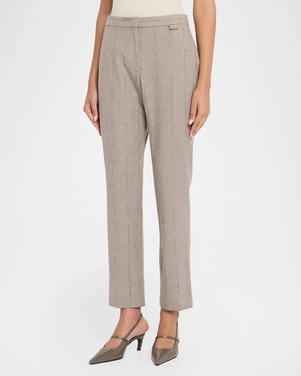 Fabiana Filippi Cropped Pinstripe Flannel Pants | Thumbnail 4 Fabiana Filippi Cropped Pinstripe Flannel Pants | Thumbnail 4