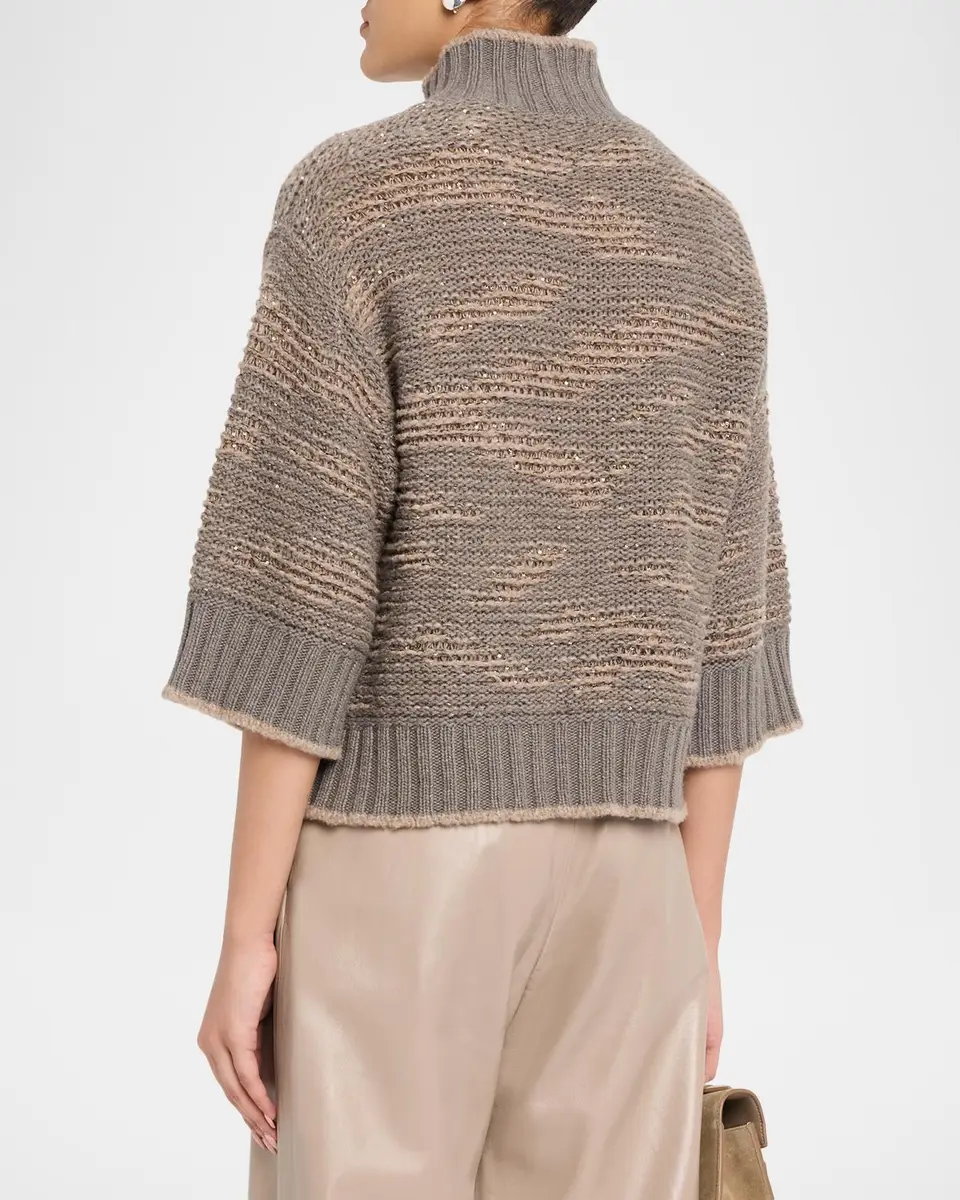 Fabiana Filippi Turtleneck Sequin Knit Sweater | Thumbnail 3 Fabiana Filippi Turtleneck Sequin Knit Sweater | Thumbnail 3