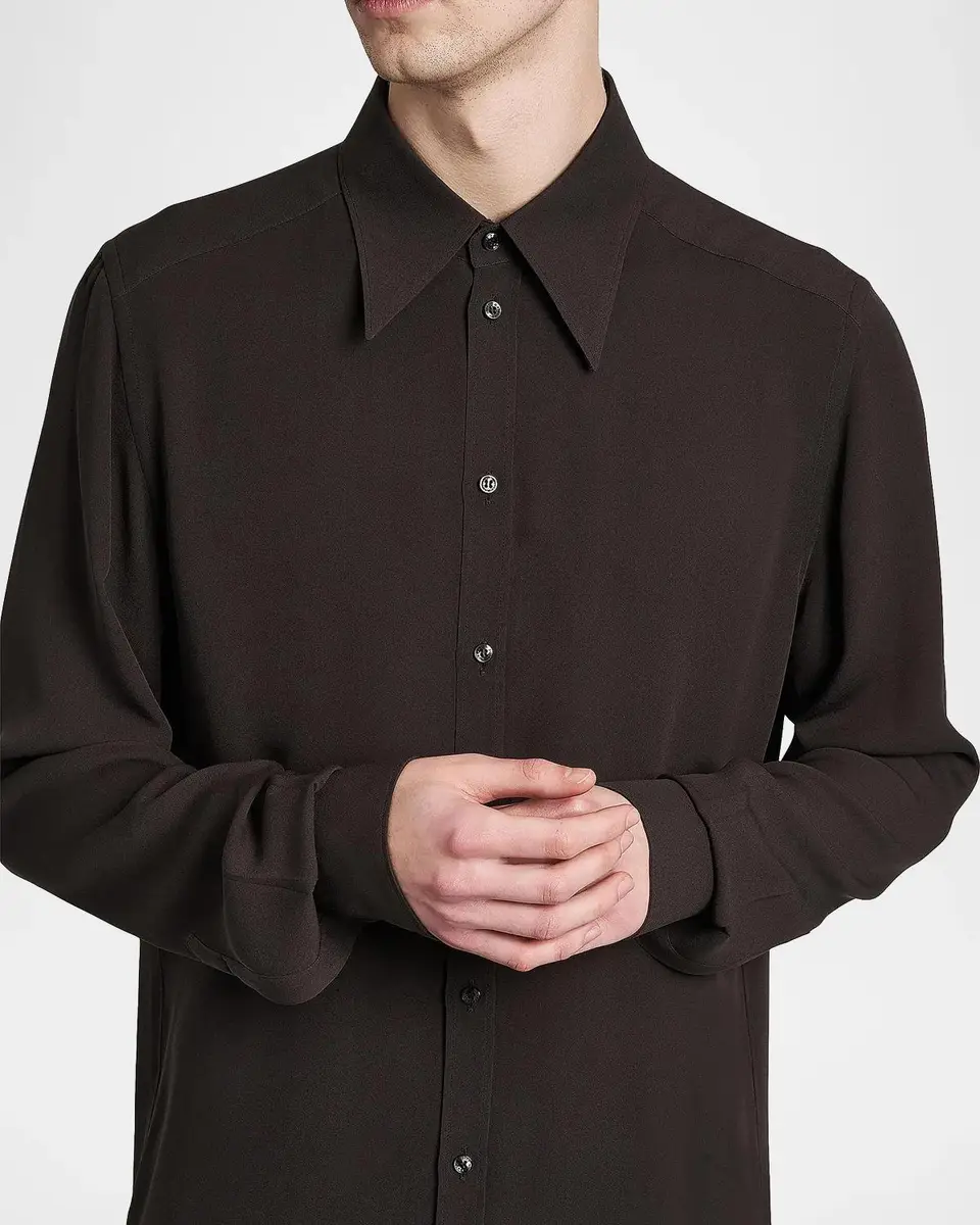 Dolce & Gabbana Point Collar Silk Shirt | Thumbnail 5 Dolce & Gabbana Point Collar Silk Shirt | Thumbnail 5