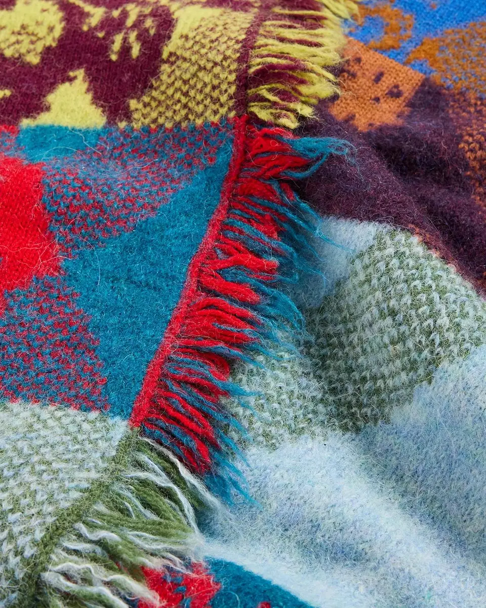 Dries Van Noten Men's Wool-Blend Patchwork Scarf | Thumbnail 2
