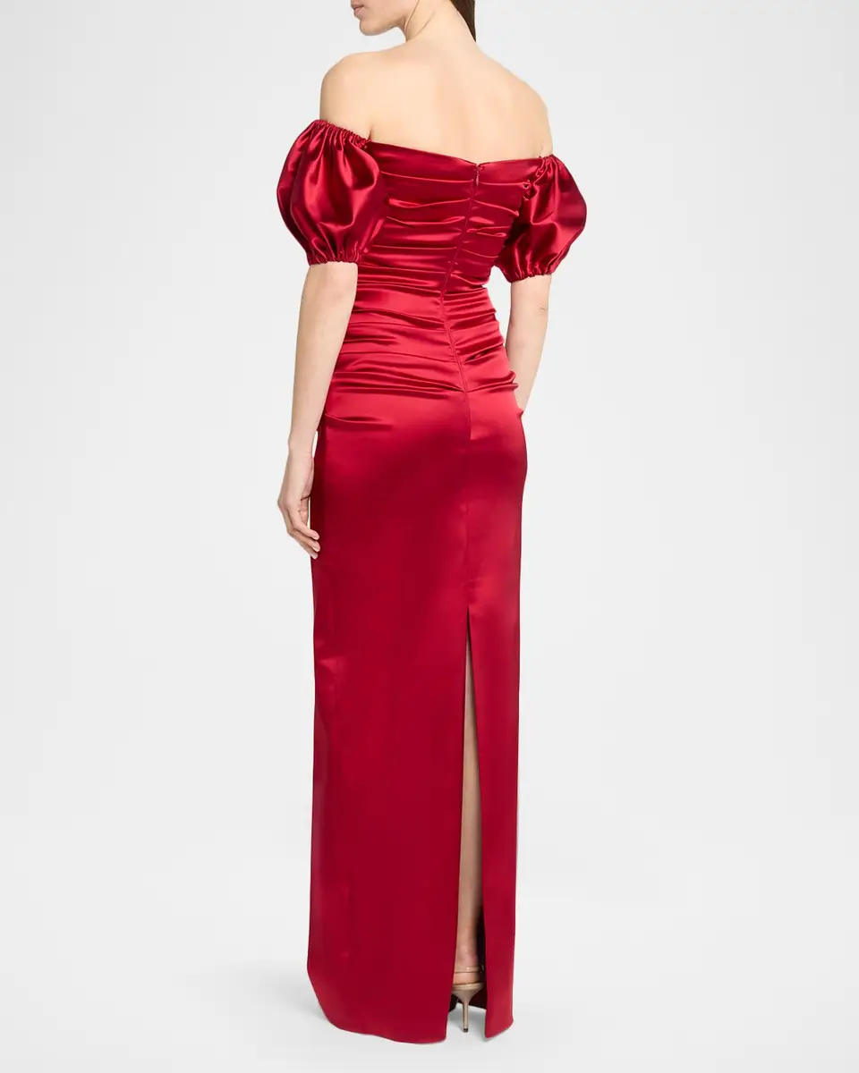 Talbot Runhof Off-The-Shoulder Stretch Satin Duchesse Column Gown | Thumbnail 3 Talbot Runhof Off-The-Shoulder Stretch Satin Duchesse Column Gown | Thumbnail 3