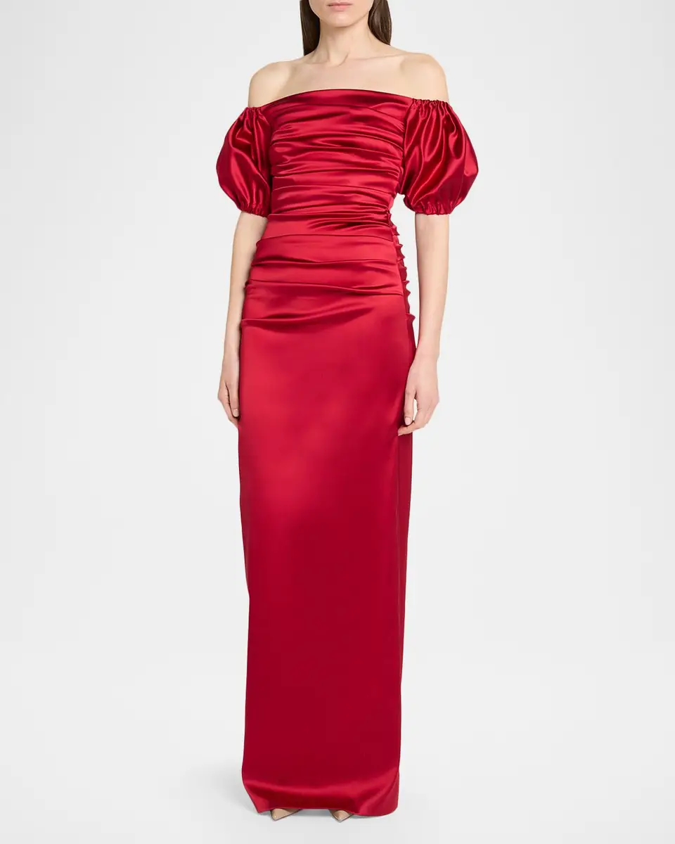 Talbot Runhof Off-The-Shoulder Stretch Satin Duchesse Column Gown | Thumbnail 4 Talbot Runhof Off-The-Shoulder Stretch Satin Duchesse Column Gown | Thumbnail 4