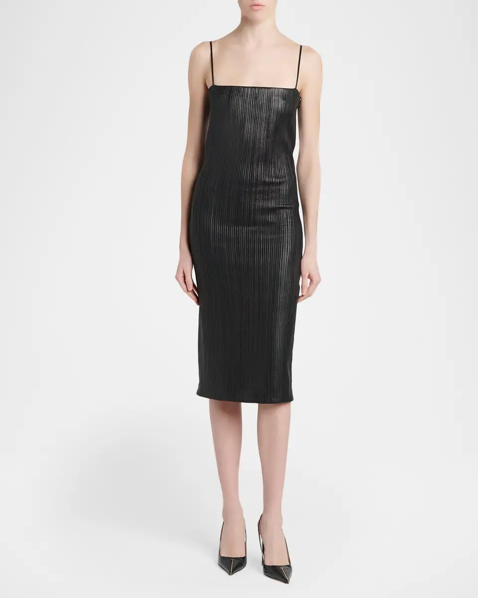 Tom Ford Leather Ribbed Midi Dress | Thumbnail 2 Tom Ford Leather Ribbed Midi Dress | Thumbnail 2