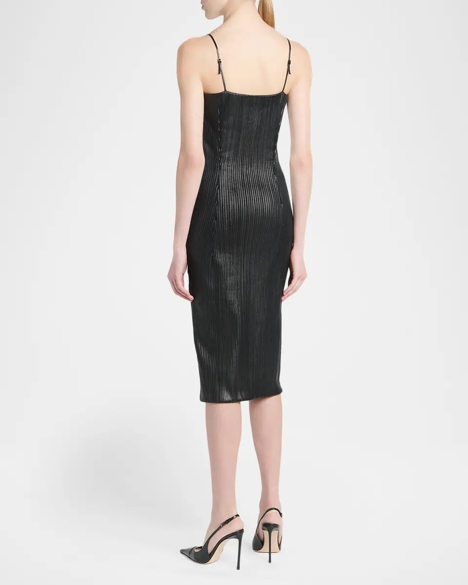 Tom Ford Leather Ribbed Midi Dress | Thumbnail 3 Tom Ford Leather Ribbed Midi Dress | Thumbnail 3
