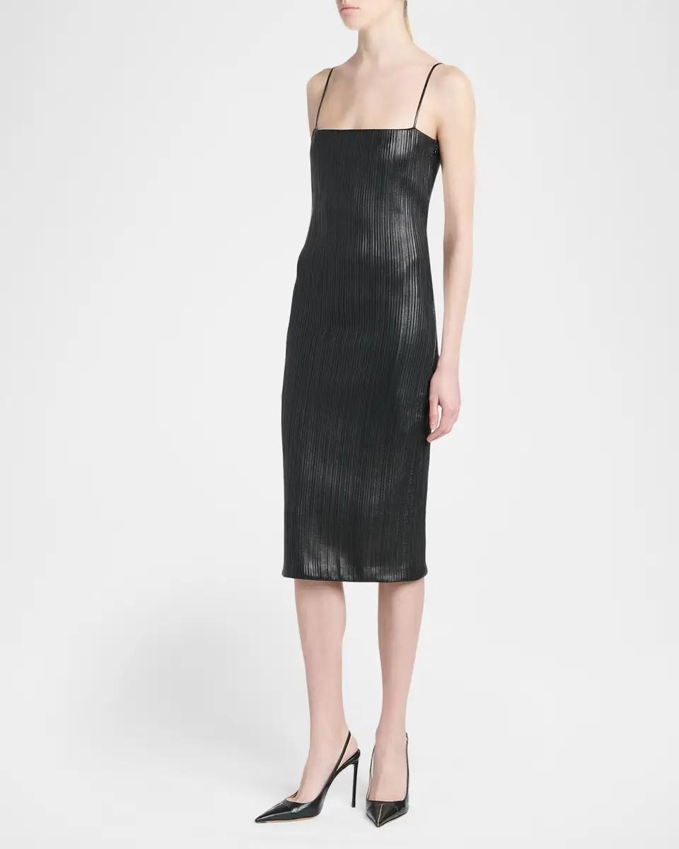 Tom Ford Leather Ribbed Midi Dress | Thumbnail 4 Tom Ford Leather Ribbed Midi Dress | Thumbnail 4
