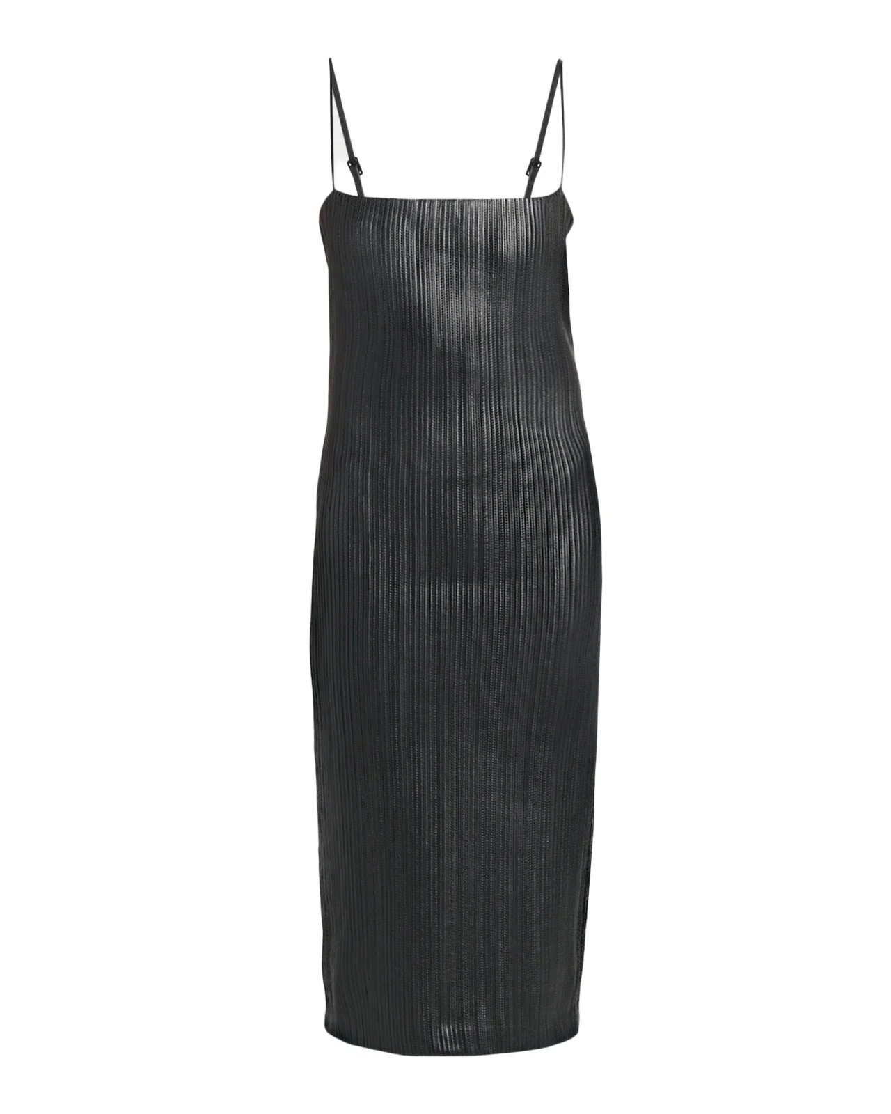 Tom Ford Leather Ribbed Midi Dress