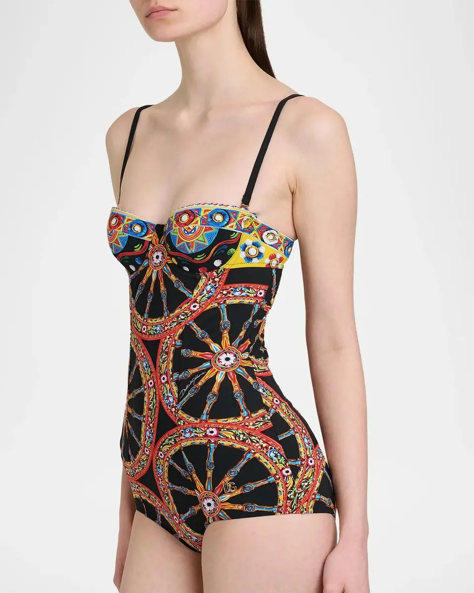 Dolce & Gabbana Majolica One-Piece Swimsuit | Thumbnail 5 Dolce & Gabbana Majolica One-Piece Swimsuit | Thumbnail 5