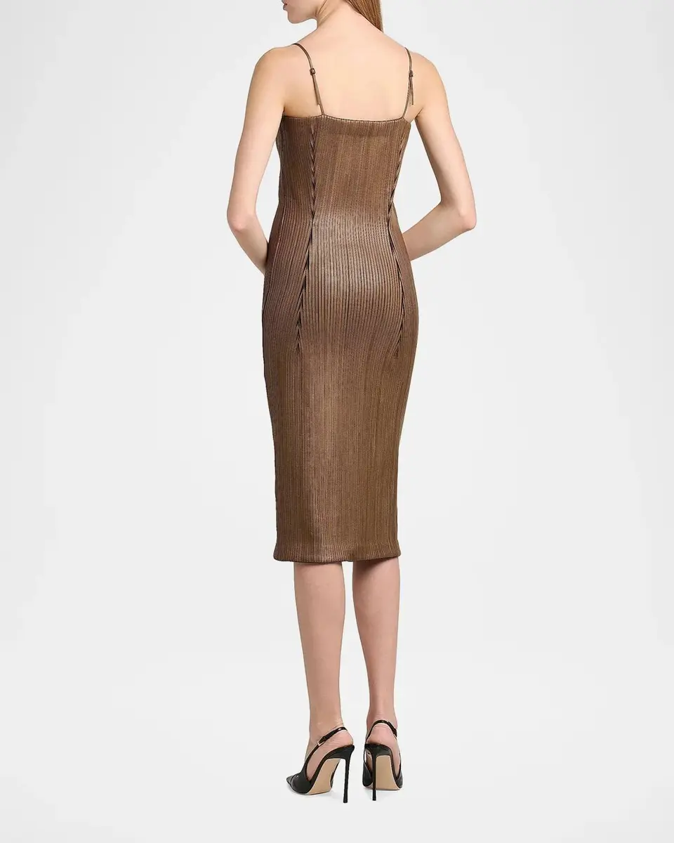 Tom Ford Leather Ribbed Midi Dress | Thumbnail 3 Tom Ford Leather Ribbed Midi Dress | Thumbnail 3
