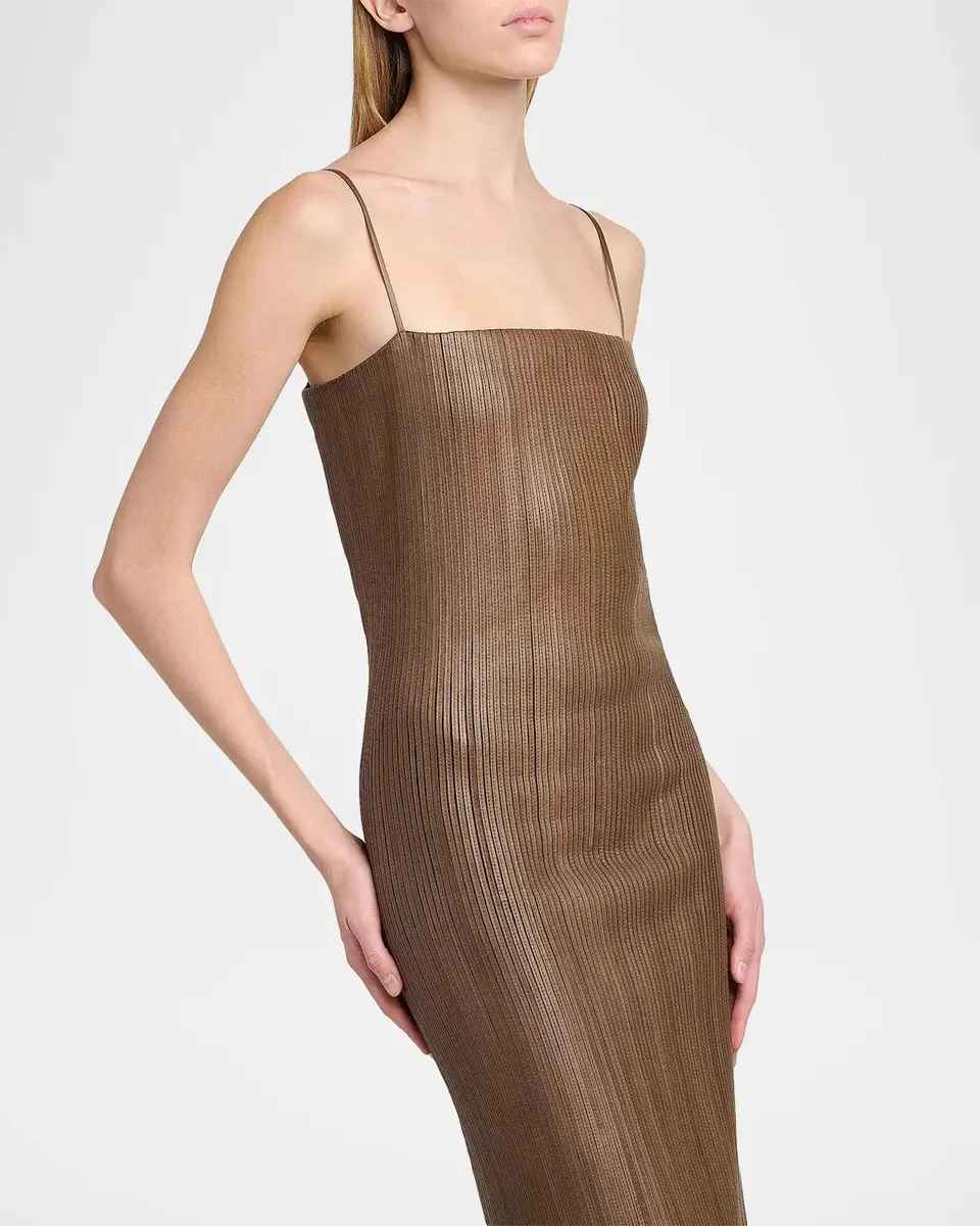 Tom Ford Leather Ribbed Midi Dress | Thumbnail 5 Tom Ford Leather Ribbed Midi Dress | Thumbnail 5