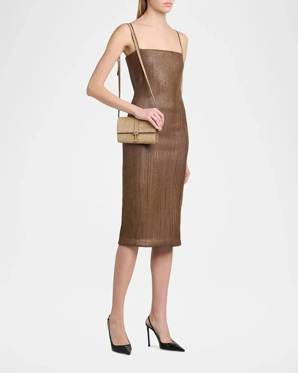 Tom Ford Leather Ribbed Midi Dress | Thumbnail 6 Tom Ford Leather Ribbed Midi Dress | Thumbnail 6