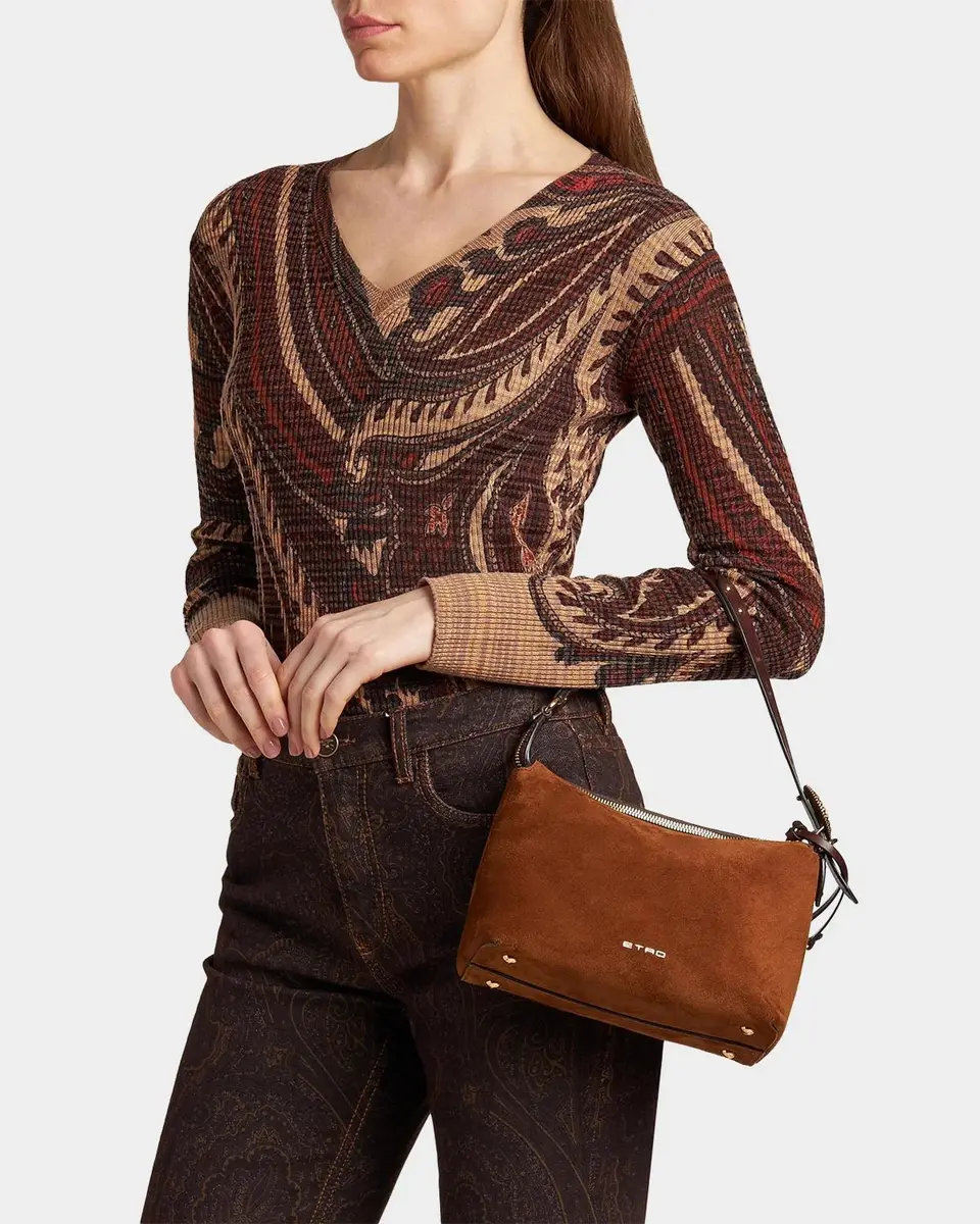 Etro Small Suede Hobo Shoulder Bag | Thumbnail 2