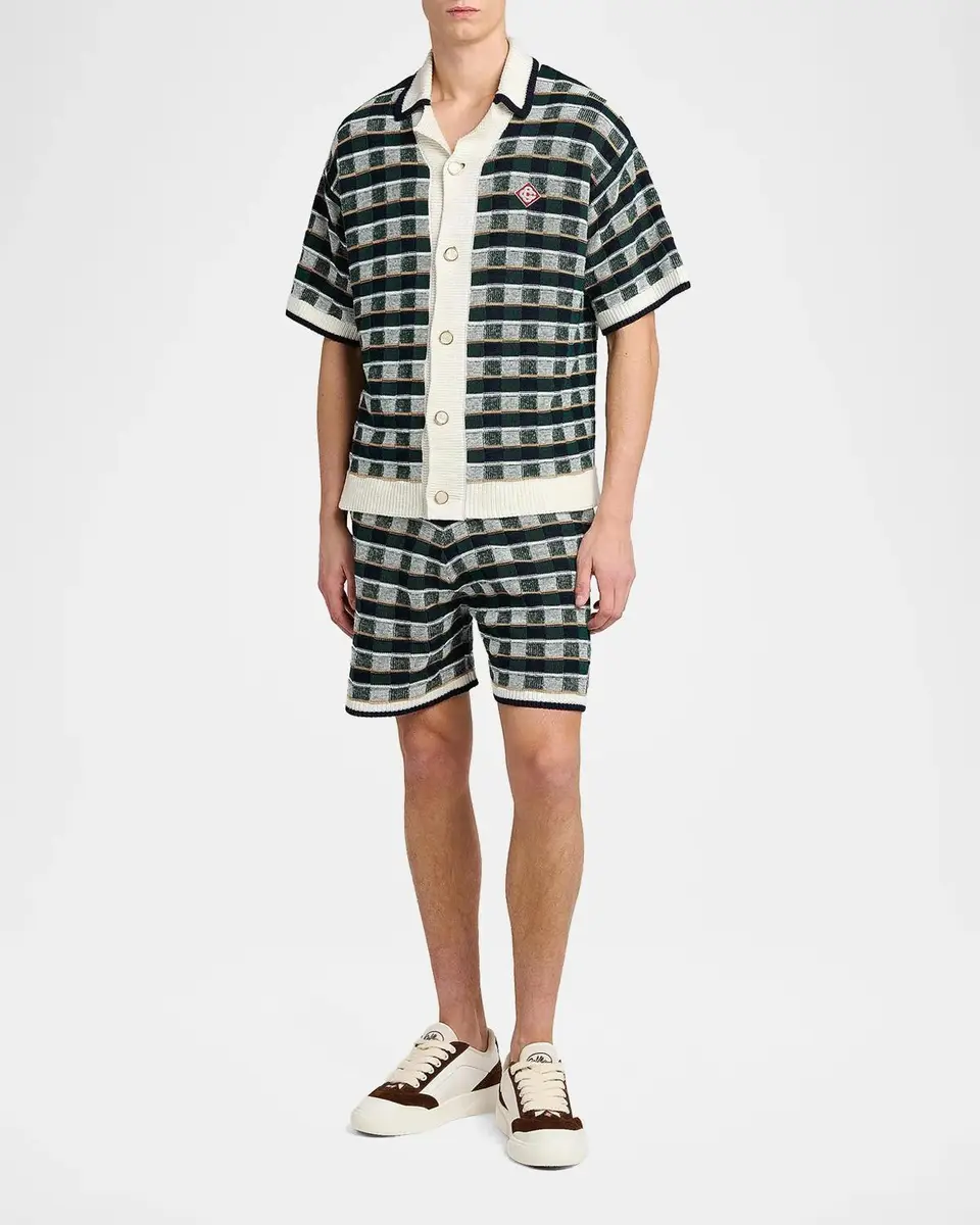 Casablanca Mosaic Cotton Knit Shorts | Thumbnail 2 Casablanca Mosaic Cotton Knit Shorts | Thumbnail 2