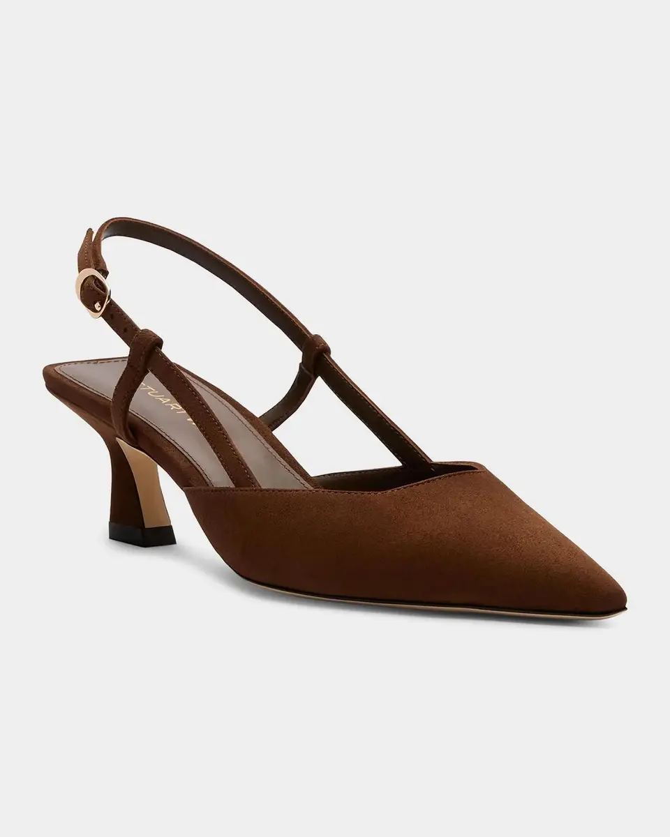 Stuart Weitzman 50mm Vinnie Suede Slingback Pumps | Thumbnail 2 Stuart Weitzman 50mm Vinnie Suede Slingback Pumps | Thumbnail 2