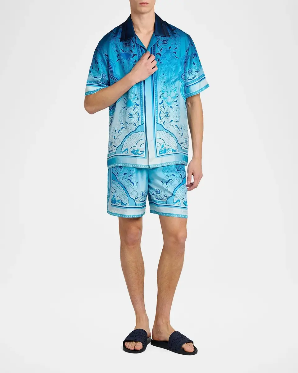 Casablanca Egyption Rug Silk Camp Shirt | Thumbnail 2