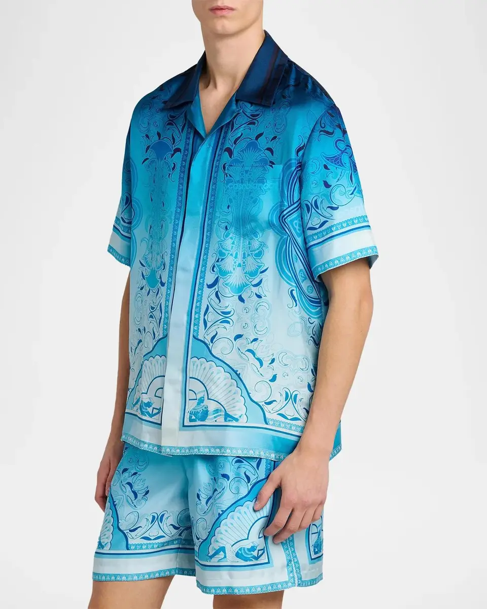 Casablanca Egyption Rug Silk Camp Shirt | Thumbnail 4
