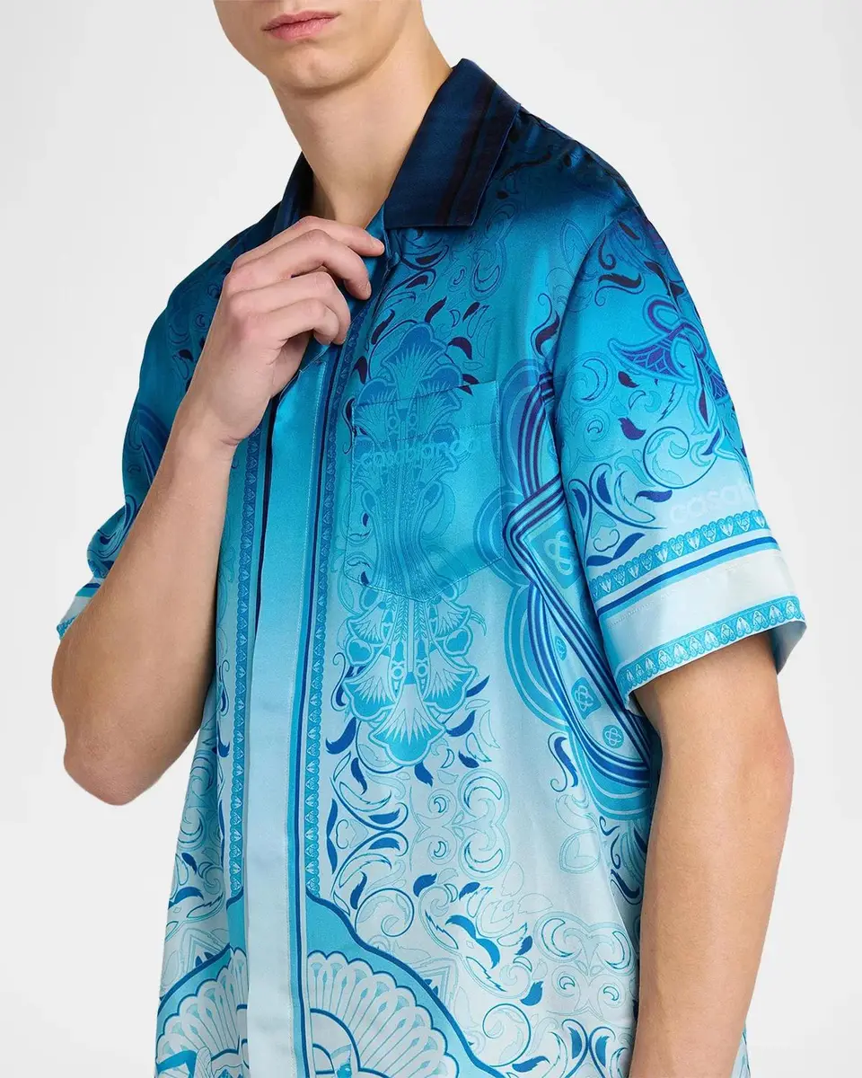 Casablanca Egyption Rug Silk Camp Shirt | Thumbnail 5
