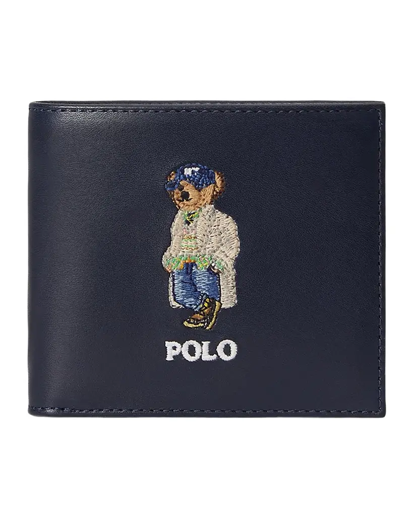 Polo Ralph Lauren Men's Leather Polo Bear Billfold Wallet