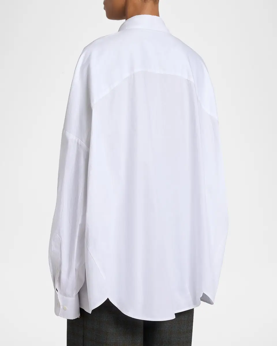 Dries Van Noten Embroidered Cotton Poplin Oversized Shirt | Thumbnail 3 Dries Van Noten Embroidered Cotton Poplin Oversized Shirt | Thumbnail 3