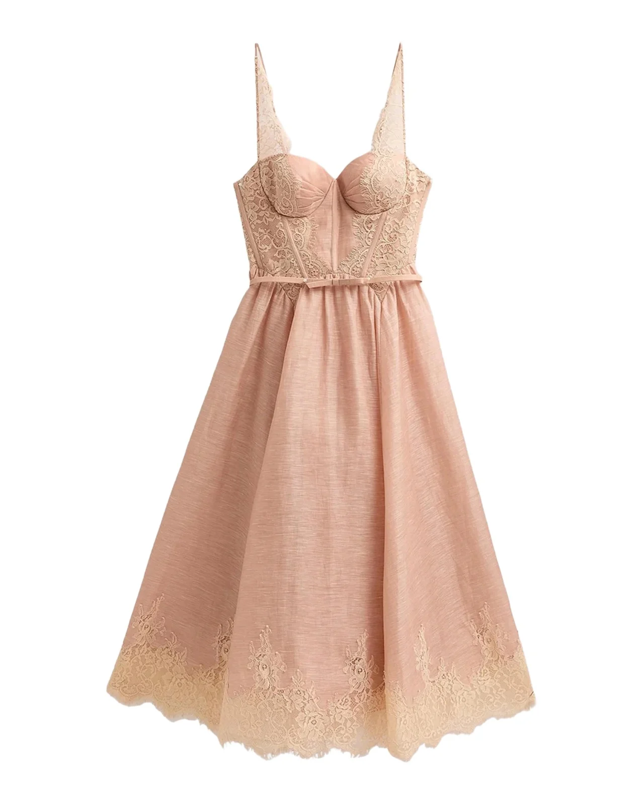 Zimmermann Valiant Lace-Trim Corset Dress