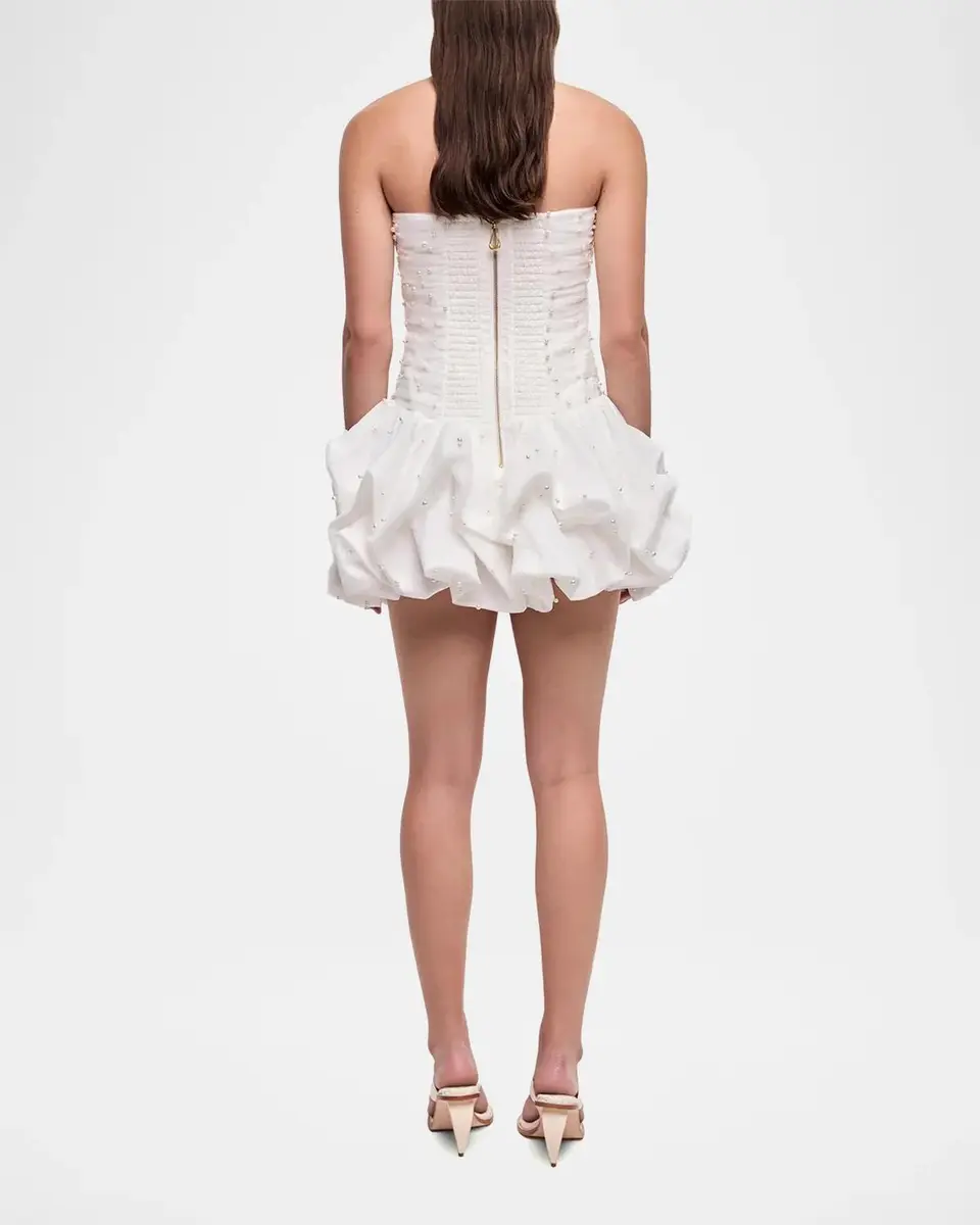 Aje Juniper Strapless Tulle Overlay Bubble Mini Dress | Thumbnail 3 Aje Juniper Strapless Tulle Overlay Bubble Mini Dress | Thumbnail 3