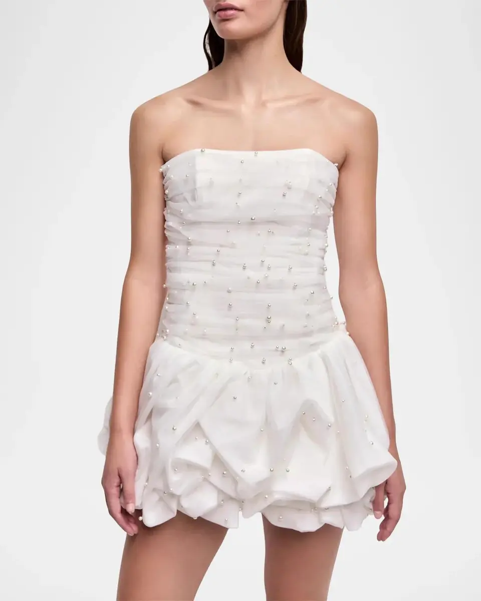 Aje Juniper Strapless Tulle Overlay Bubble Mini Dress | Thumbnail 6 Aje Juniper Strapless Tulle Overlay Bubble Mini Dress | Thumbnail 6