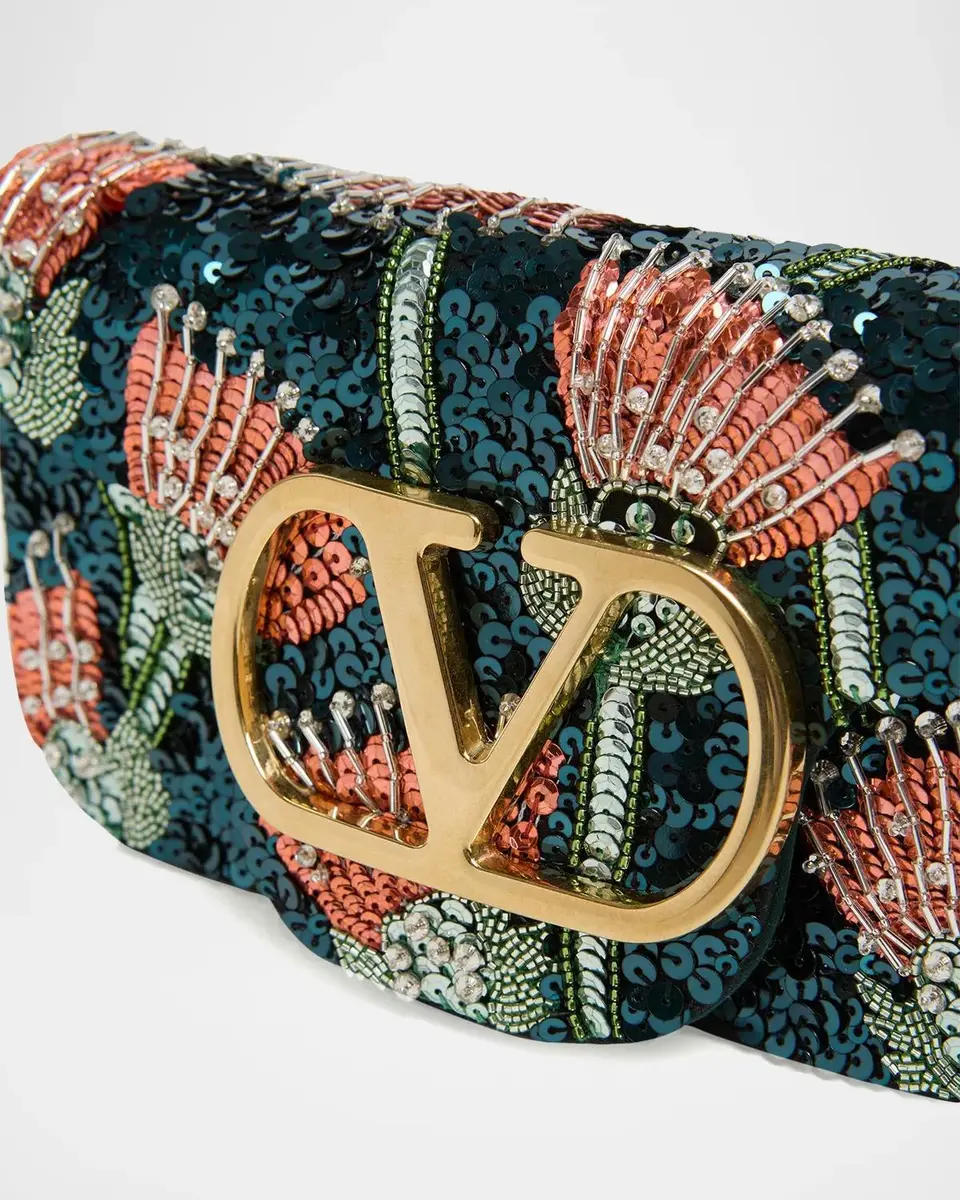 Valentino Garavani Loco Floral Sequin Clutch Bag | Thumbnail 6 Valentino Garavani Loco Floral Sequin Clutch Bag | Thumbnail 6