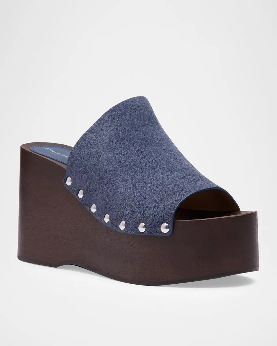 Stuart Weitzman 100mm Kate Suede Platform Clogs | Thumbnail 2 Stuart Weitzman 100mm Kate Suede Platform Clogs | Thumbnail 2