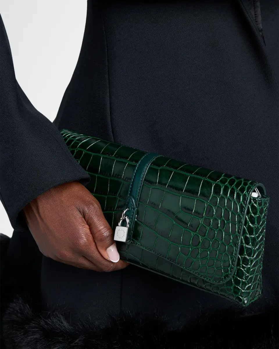 Stella McCartney Ryder Croc-Embossed Vegan Leather Clutch Bag | Thumbnail 2