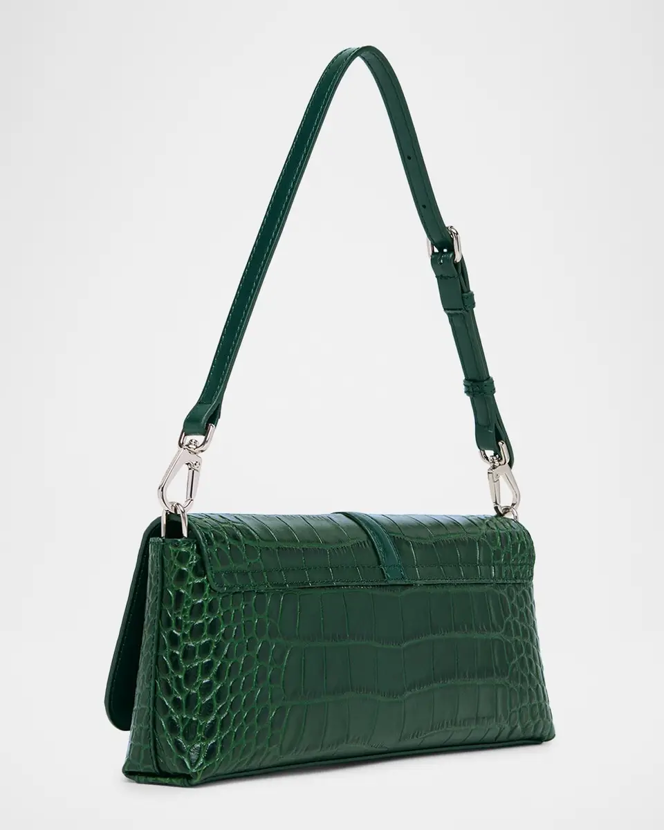 Stella McCartney Ryder Croc-Embossed Vegan Leather Clutch Bag | Thumbnail 3
