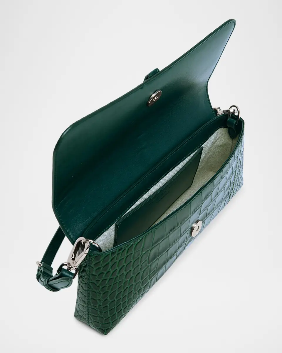 Stella McCartney Ryder Croc-Embossed Vegan Leather Clutch Bag | Thumbnail 4